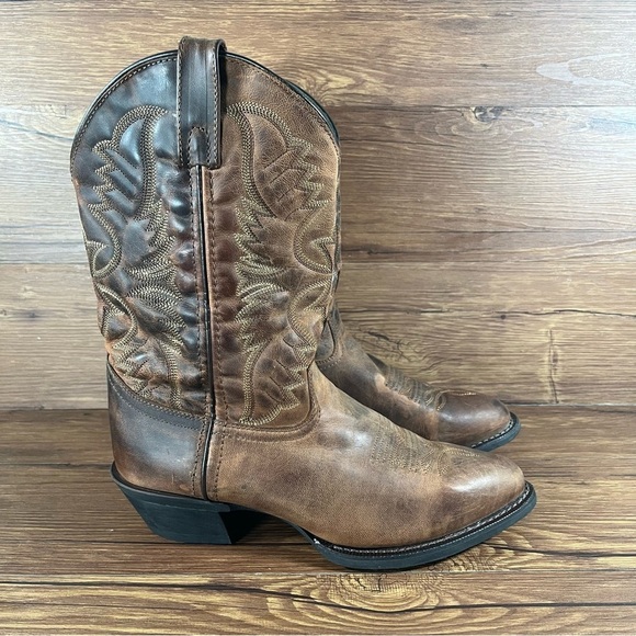 Laredo Boots Brown Leather Cowboyy Boots Shoes Men’s Size 10 EXTRA WIDE - Picture 10 of 10